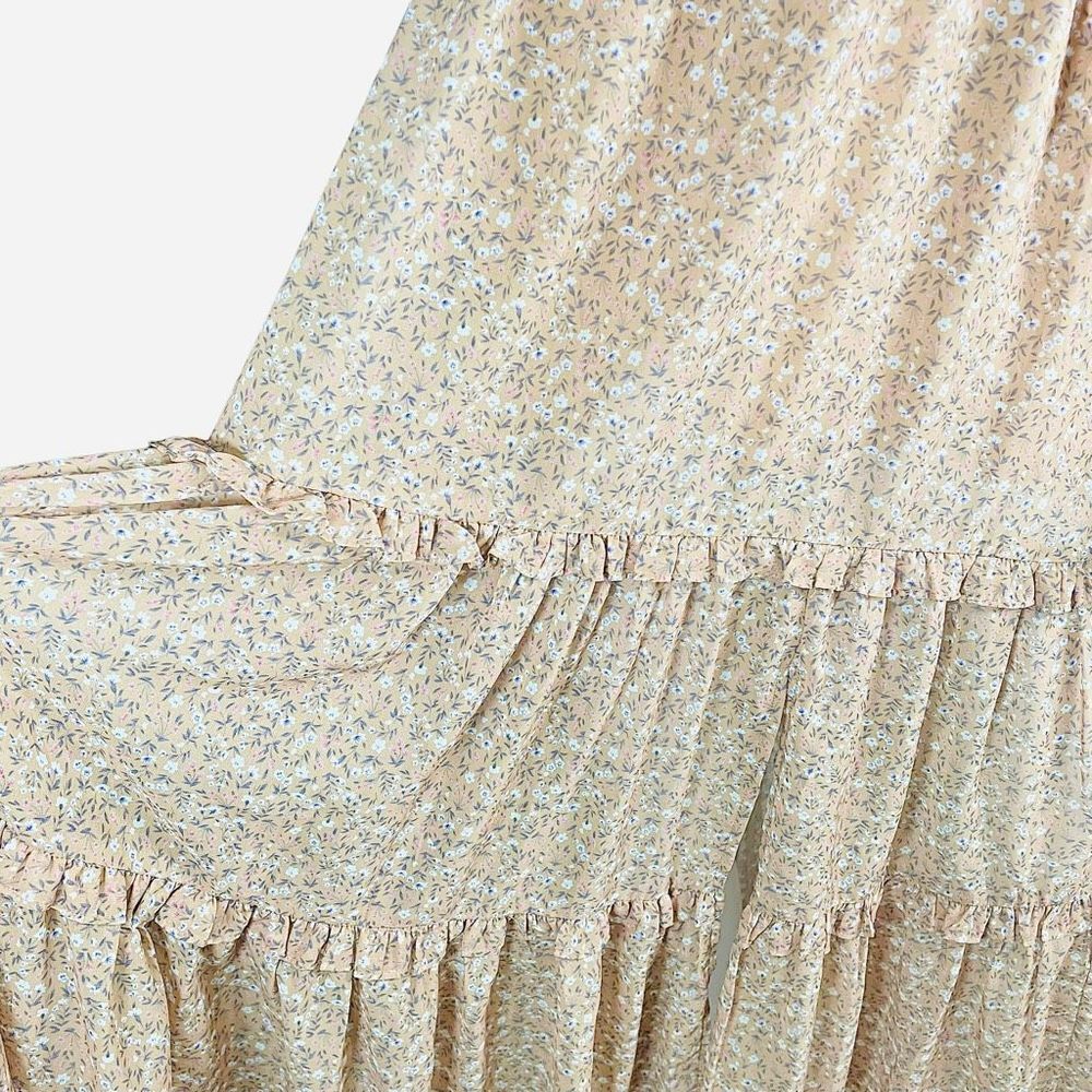 See the Shades Large Orange White Floral Tiered Maxi Dress - Picture 10 of 13